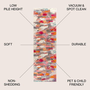 Contemporary POP Modern Brushstroke Runner Rug