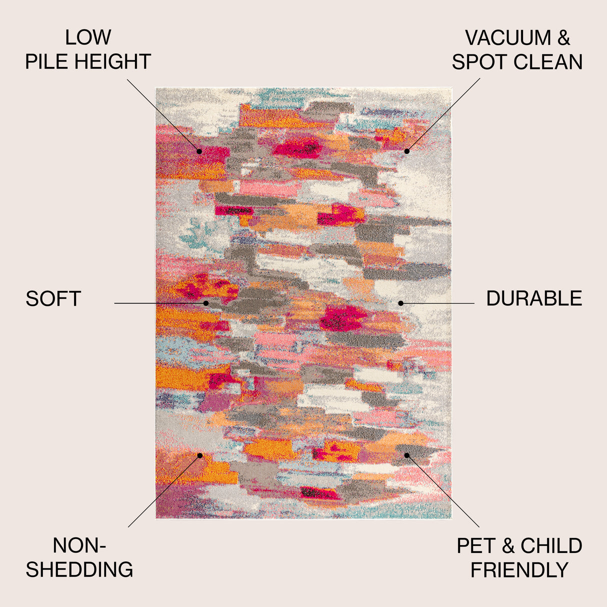 Contemporary POP Modern Brushstroke Area Rug