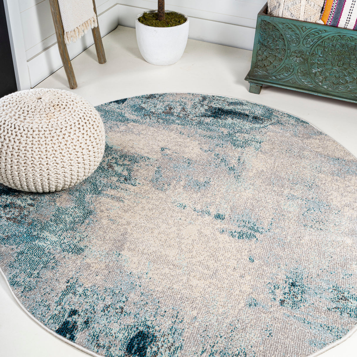 Contemporary-POP-Modern-Abstract-Vintage-Round-Area-Rug-Area-Rugs