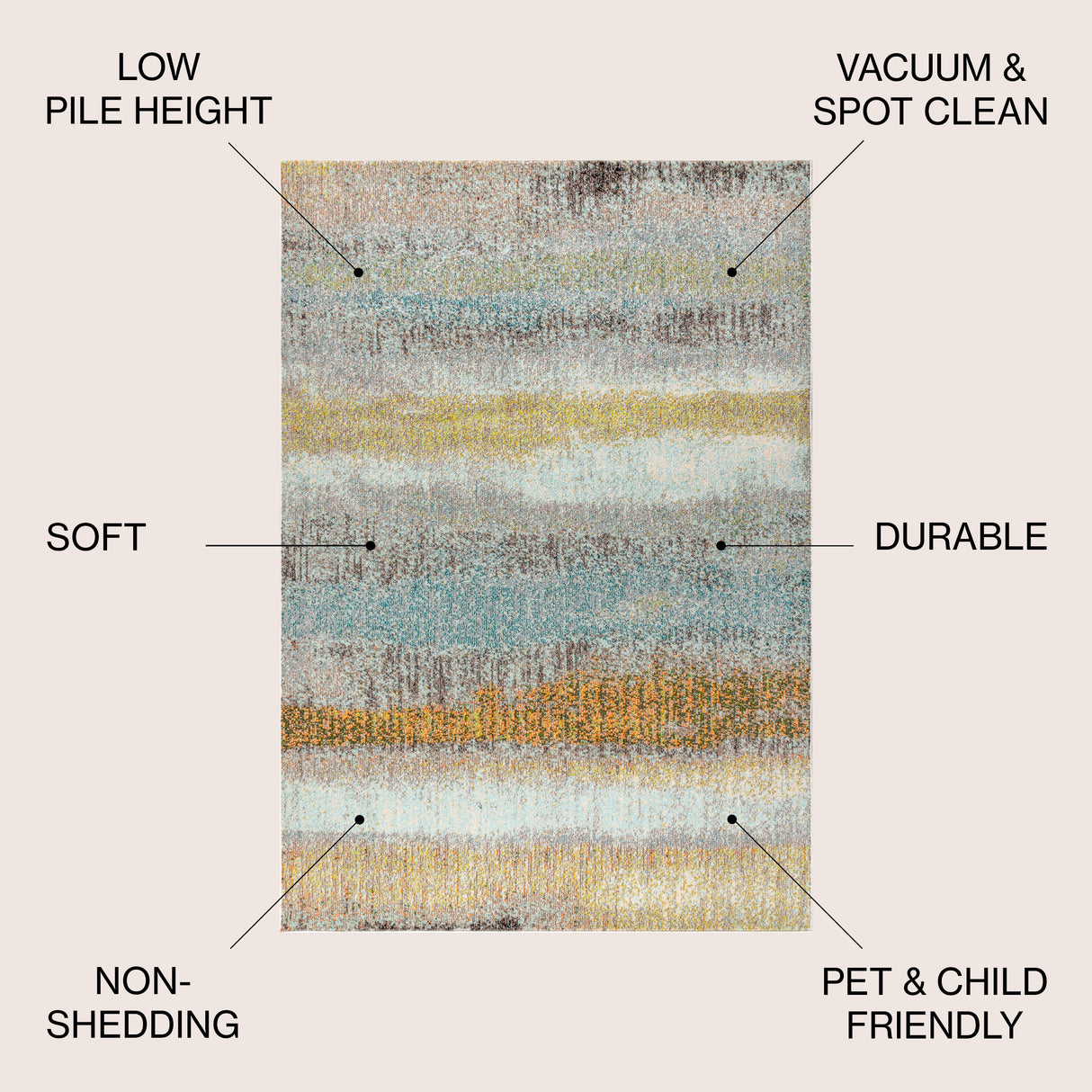 Contemporary POP Modern Abstract Vintage Runner Rug