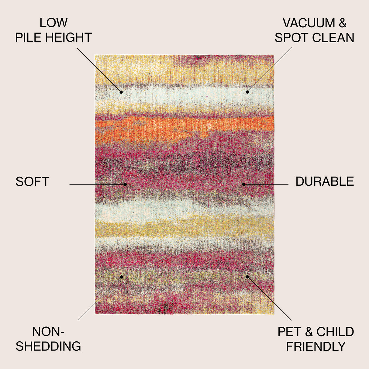Contemporary POP Modern Abstract Vintage Runner Rug