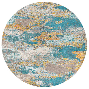 Contemporary POP Modern Abstract Vintage Waterfall Round Area Rug