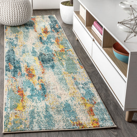 Contemporary POP Modern Abstract Vintage Waterfall Runner Rug
