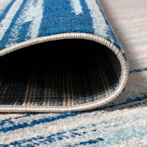 Linear Modern Half-Stripe Runner Rug