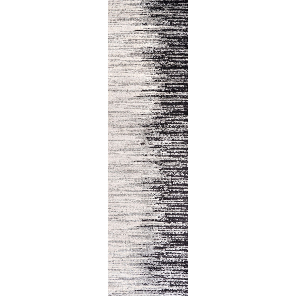Linear Modern Half-Stripe Runner Rug