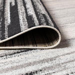 Linear Modern Half-Stripe Area Rug