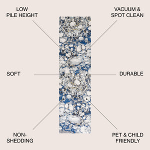 Pebble Marbled Abstract Runner Rug
