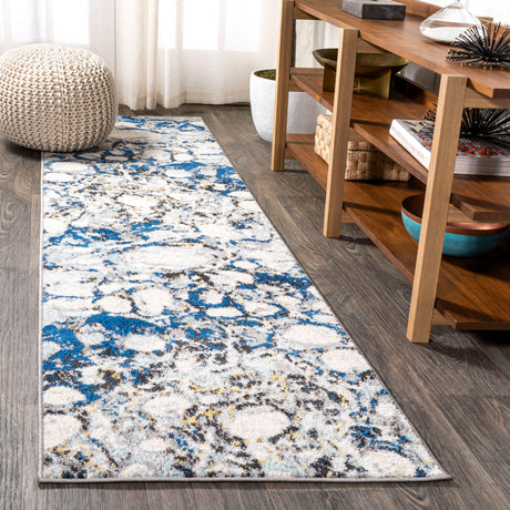 Pebble Marbled Abstract Runner Rug