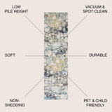 Pebble Marbled Abstract Runner Rug