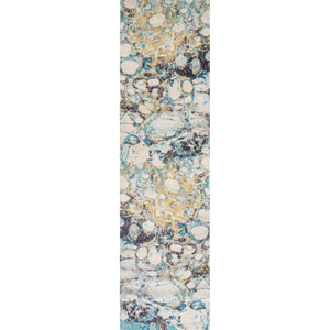 Pebble Marbled Abstract Runner Rug