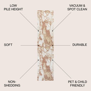 Marmo Abstract Marbled Modern Runner Rug