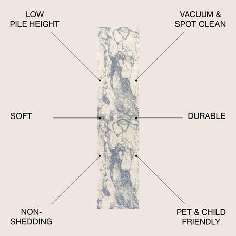 Marmo Abstract Marbled Modern Runner Rug