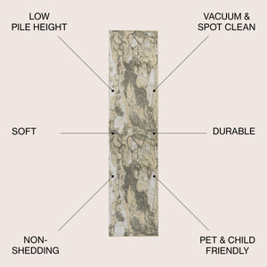 Marmo Abstract Marbled Modern Runner Rug