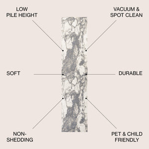 Marmo Abstract Marbled Modern Runner Rug