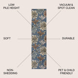 Giglio Modern Botanical Flower Runner Rug