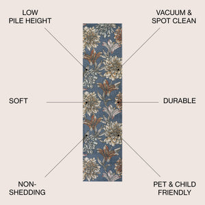 Giglio Modern Botanical Flower Runner Rug