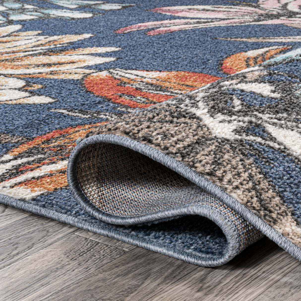 Giglio Modern Botanical Flower Runner Rug