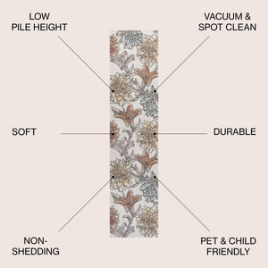 Giglio Modern Botanical Flower Runner Rug