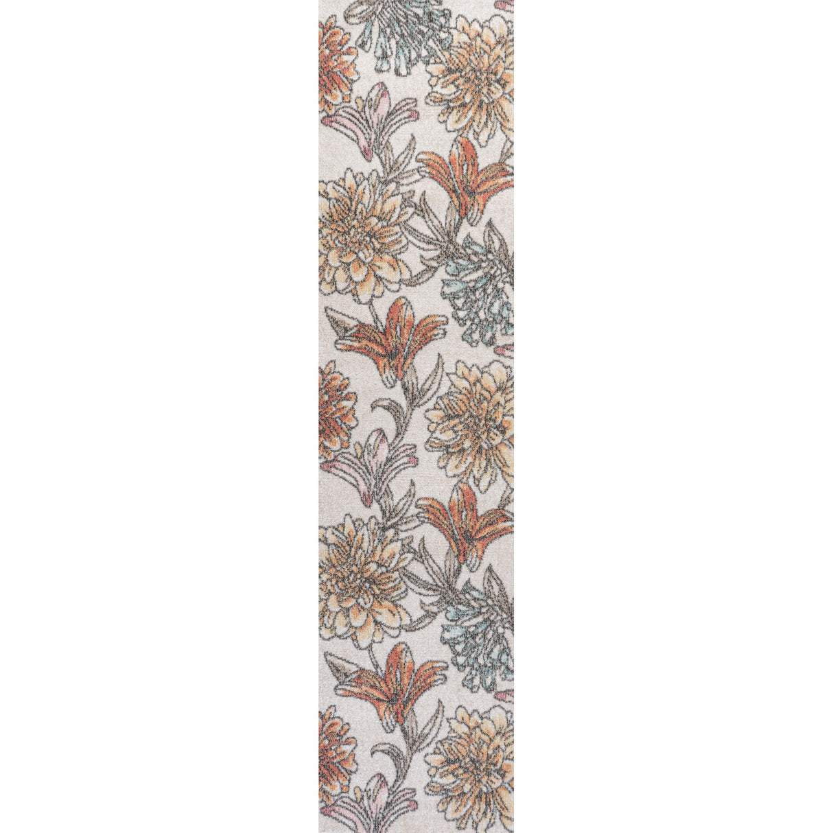 Giglio Modern Botanical Flower Runner Rug