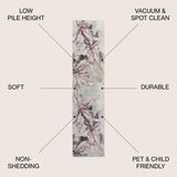 Pastello Modern Abstract Muted Flowers Runner Rug