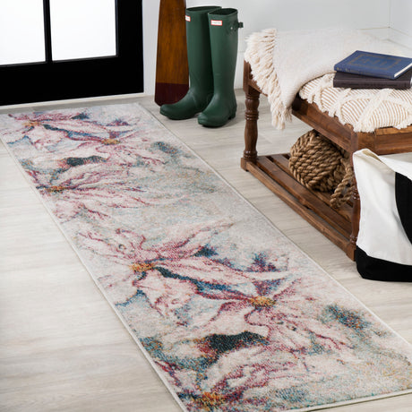 Pastello-Modern-Abstract-Muted-Flowers-Runner-Rug-Runner-Rugs