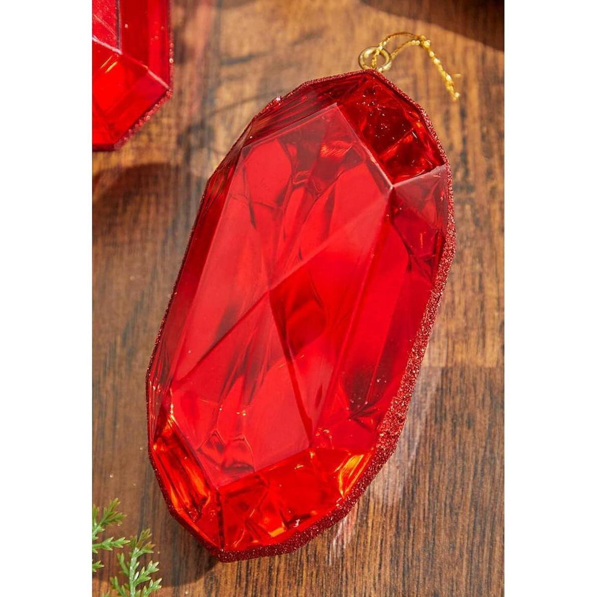 Acrylic Jewel Assortment Ornament: Red (Set 4)