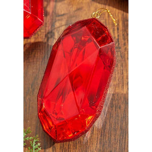 Acrylic Jewel Assortment Ornament: Red (Set 4)