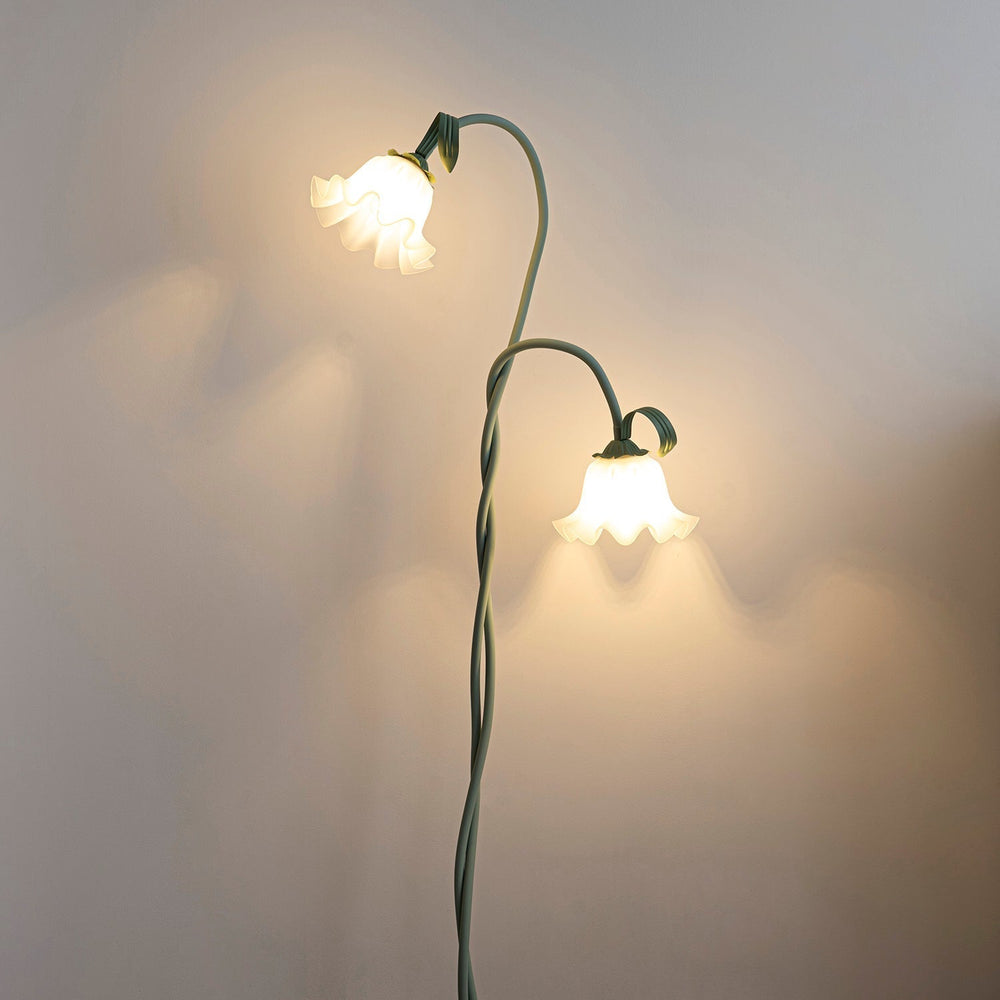 Calla Flower Floor Lamp Matte Green Floral Standing Light