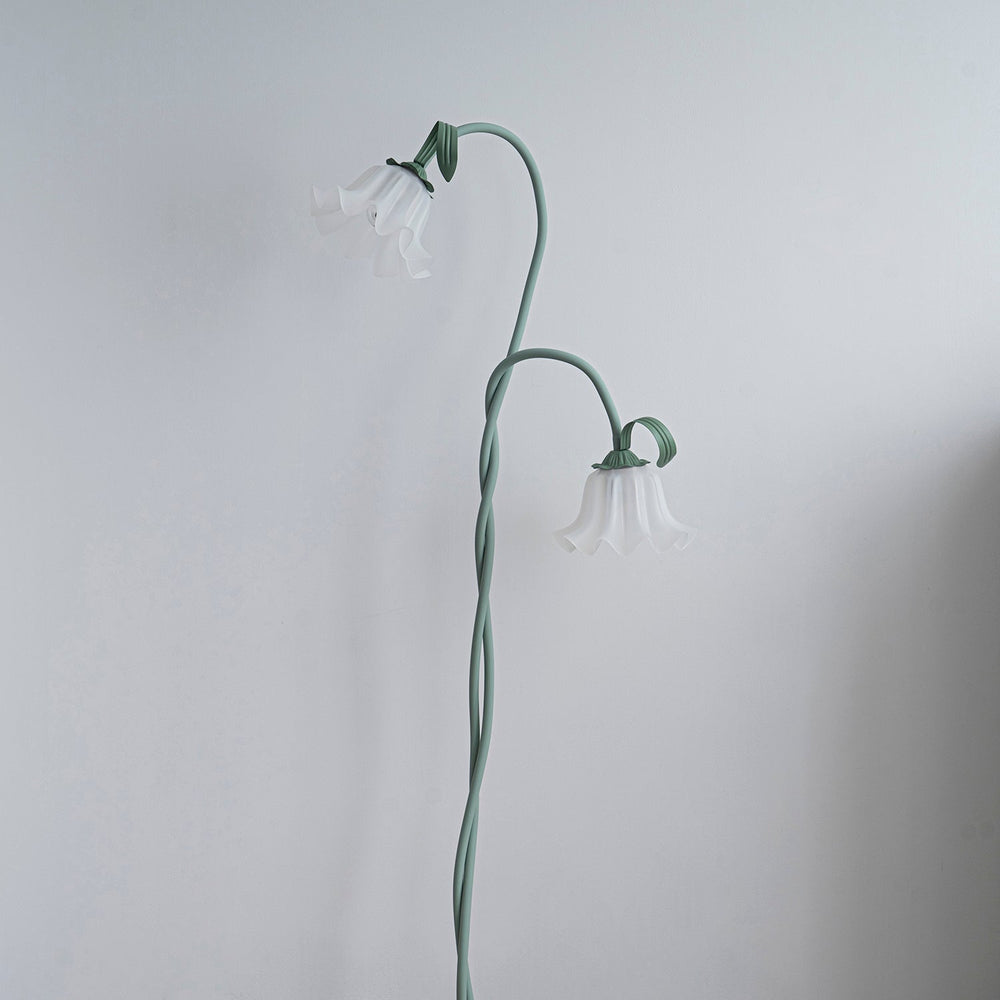 Calla Flower Floor Lamp Matte Green Floral Standing Light