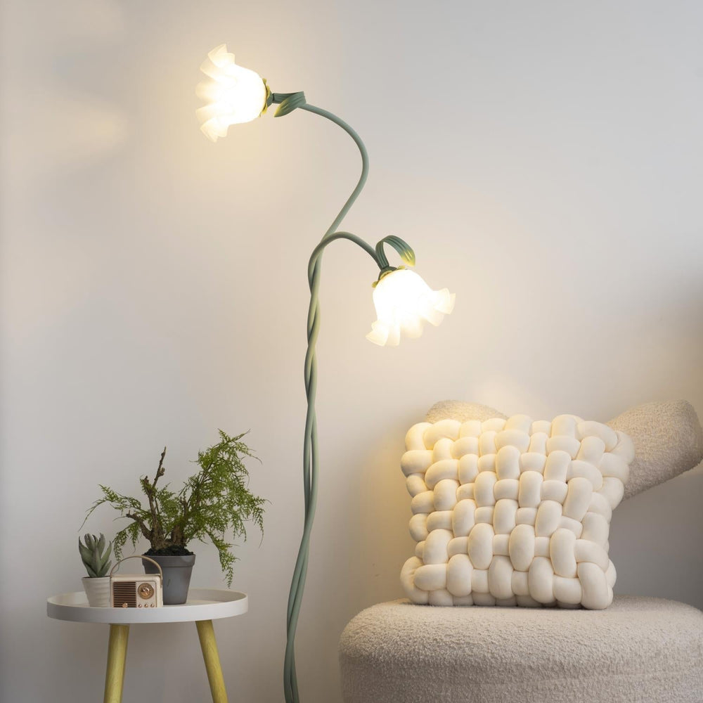 Calla Flower Floor Lamp Matte Green Floral Standing Light