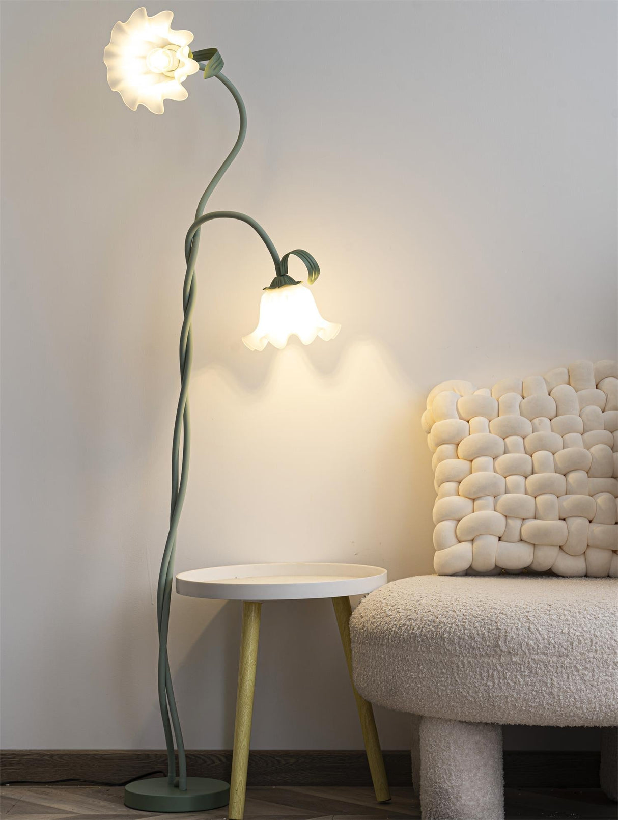 Calla Flower Floor Lamp Matte Green Floral Standing Light