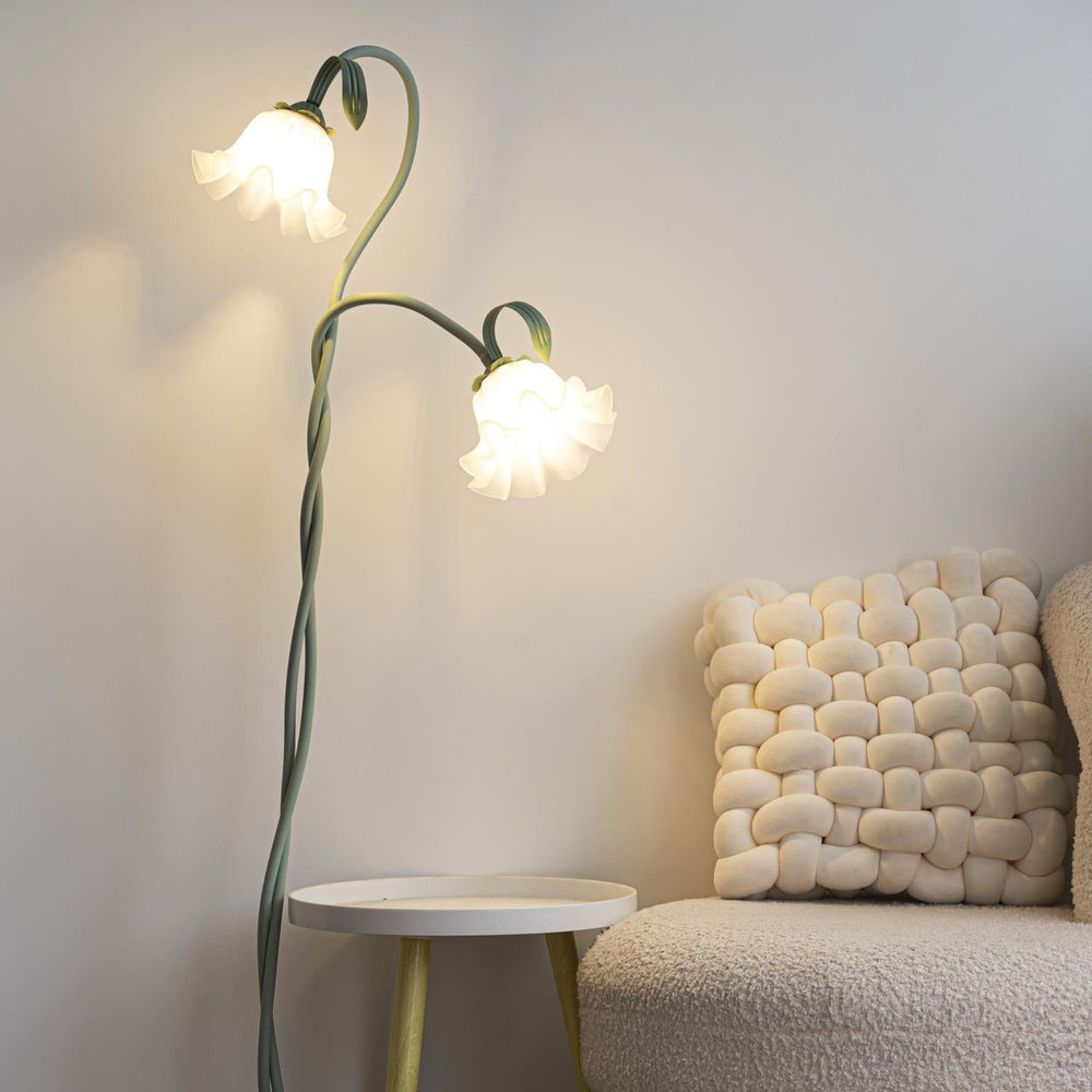 Calla Flower Floor Lamp Matte Green Floral Standing Light