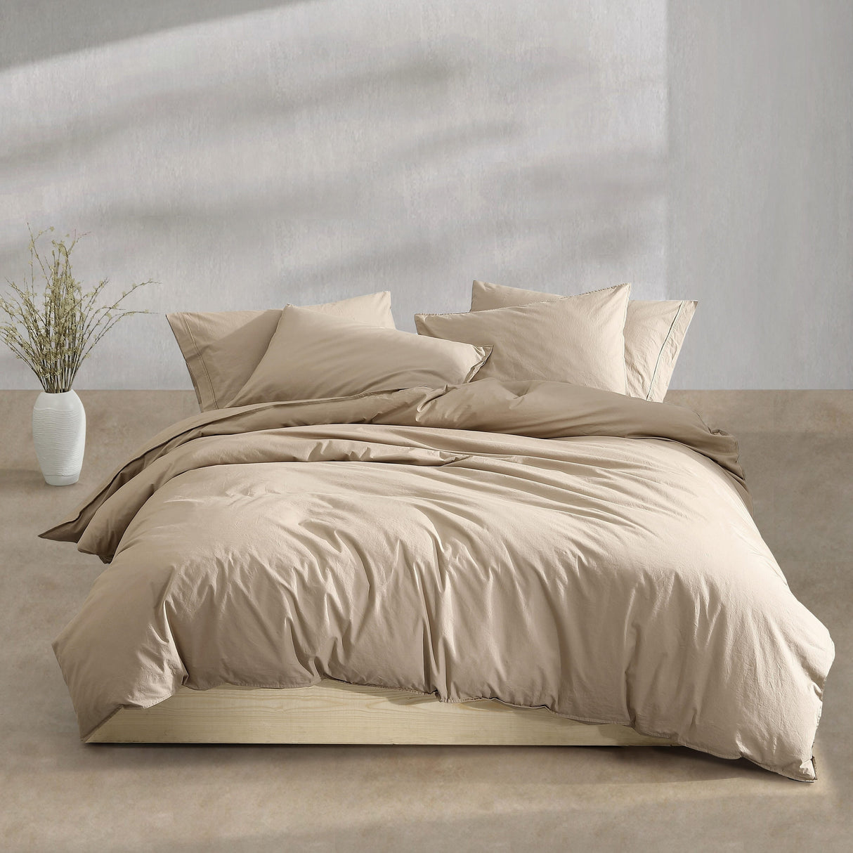 Calvin Klein Washed Percale Cotton Duvet Cover Set