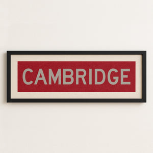 Framed Cambridge Crimson and Gray Bus Scroll