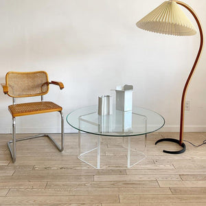 Arbora | Arc Floor Lamp with Beech Wood and Pleated Shade | Plug In Lamp for Living Room