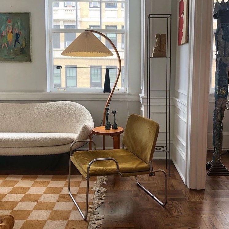 Arbora | Arc Floor Lamp with Beech Wood and Pleated Shade | Plug In Lamp for Living Room