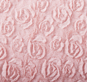 DaDa Bedding Rosey Pastel Blossom Pink Faux Fur Euro Throw Pillow Cover (171752)