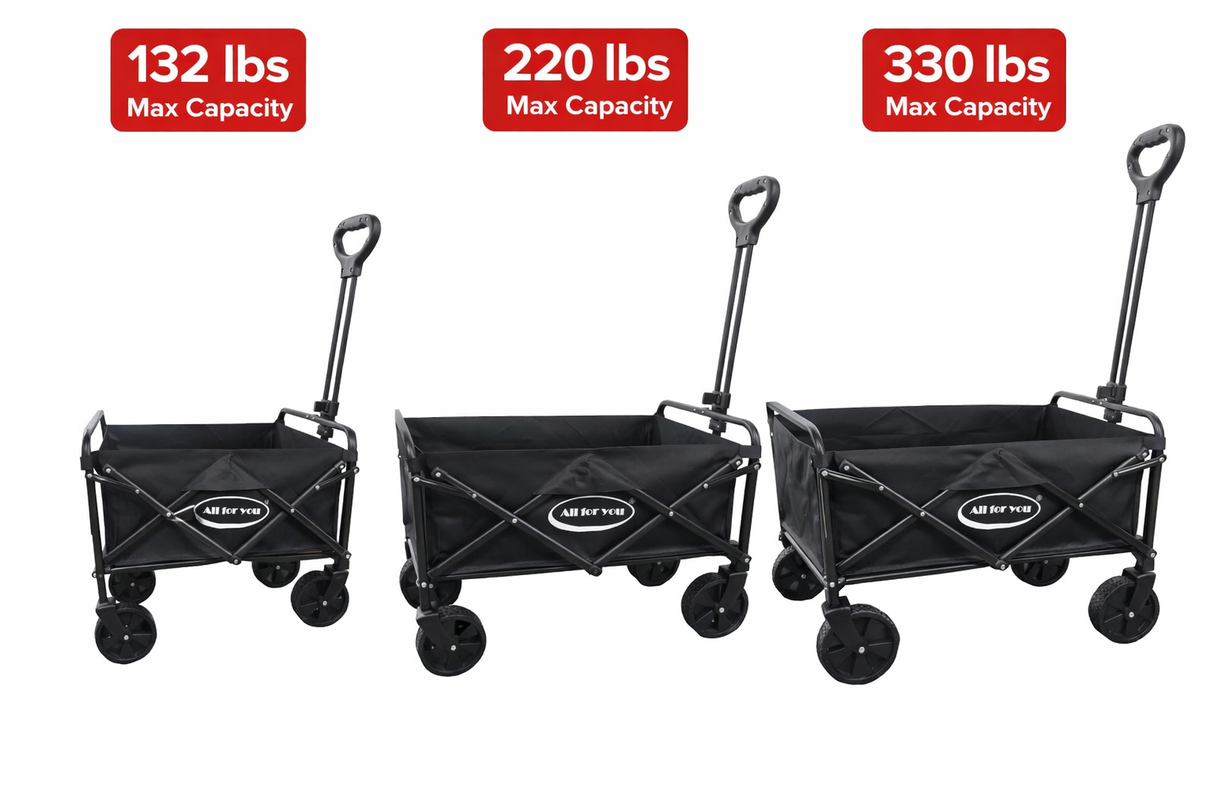 Collapsible Wagon Cart with Wheels Foldable - Folding Utility Heavy Duty Wagons Carts for Grocery Sports Garden Shopping Camping Wheelbarrows