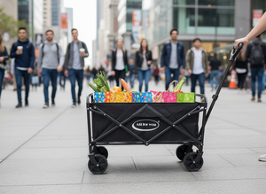 Collapsible Wagon Cart with Wheels Foldable - Folding Utility Heavy Duty Wagon