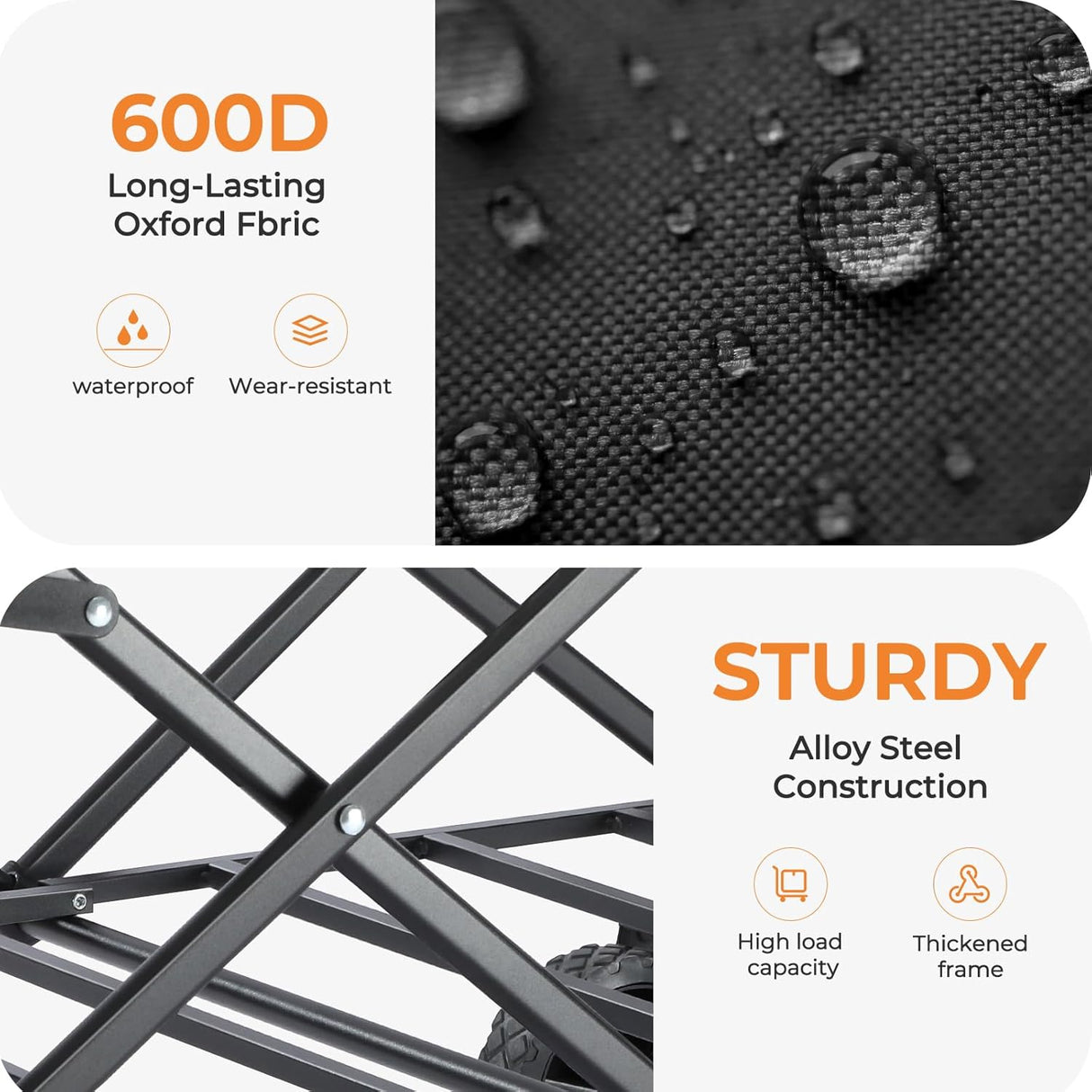 Collapsible Wagon Cart with Wheels Foldable - Folding Utility Heavy Duty Wagons Carts for Grocery Sports Garden Shopping Camping Wheelbarrows