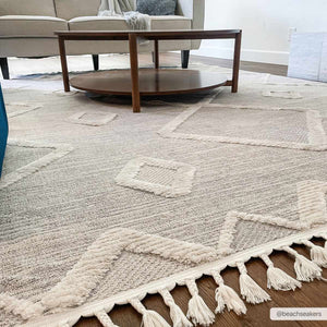 Cauldwell High/Low Pile Rug with Tassels - Clearance
