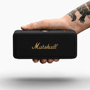 Certified Refurbished - Marshall Emberton II Portable Bluetooth Speaker, Black & Brass