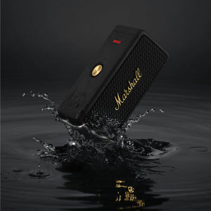 Certified Refurbished - Marshall Emberton II Portable Bluetooth Speaker, Black & Brass