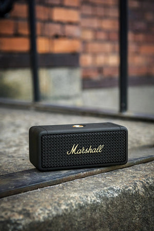 Certified Refurbished - Marshall - Emberton Portable Bluetooth Speaker - Black & Brass
