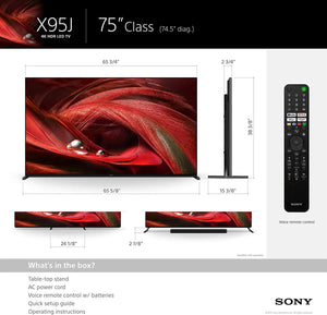 Certified Refurbished - Sony XR75X95J BRAVIA XR X95J 4K HDR Full Array LED with Smart Google TV