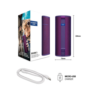 Certified Refurbished - Ultimate Ears Boom 3 Portable Waterproof Bluetooth Speaker - Ultraviolet Purple