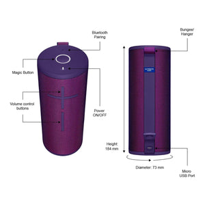 Certified Refurbished - Ultimate Ears Boom 3 Portable Waterproof Bluetooth Speaker - Ultraviolet Purple