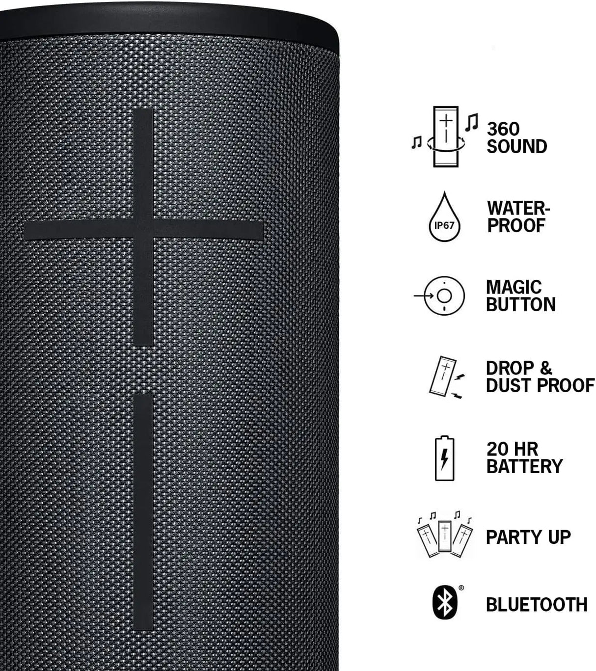 Certified Refurbished - Ultimate Ears MEGABOOM 3 Wireless Bluetooth Speaker - NIGHT BLACK