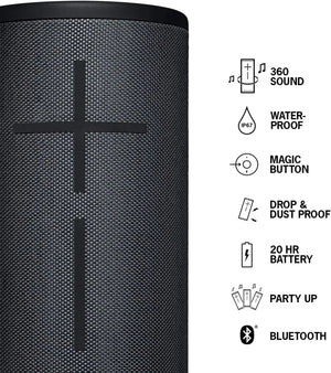 Certified Refurbished - Ultimate Ears MEGABOOM 3 Wireless Bluetooth Speaker - NIGHT BLACK