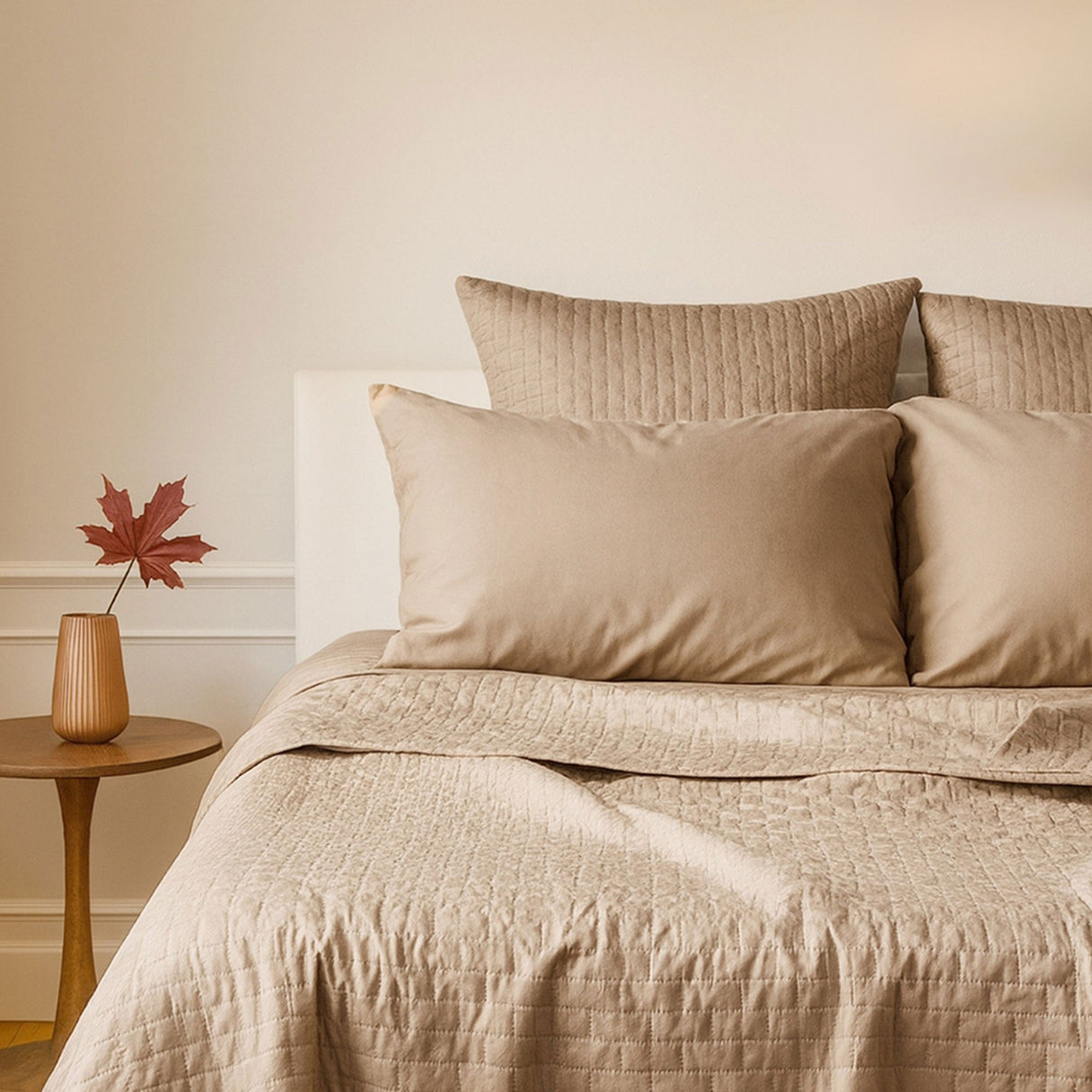 Bamboo Quilted Coverlet - 100% Viscose from Bamboo - Champagne by BedVoyage